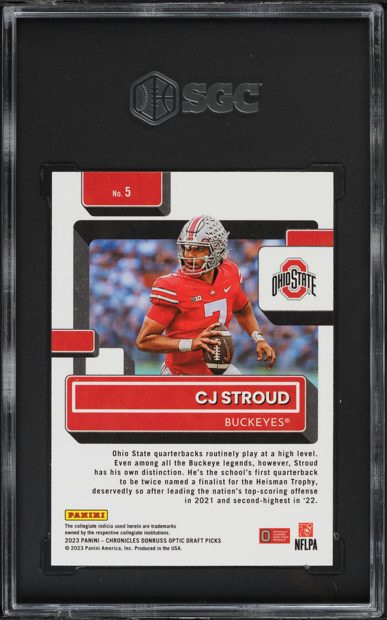2023 Panini Chronicles Draft Picks Donruss Optic C.J. Stroud ROOKIE #5 SGC 9.5