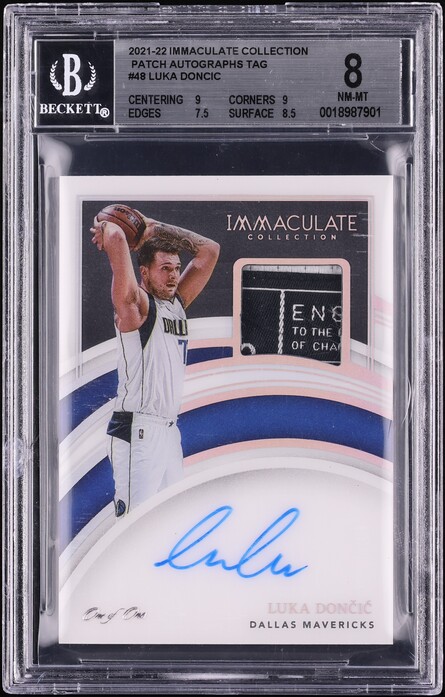2021 Immaculate Collection Luka Doncic PATCH AUTO 1/1 #PA-LKD BGS 8 NM-MT