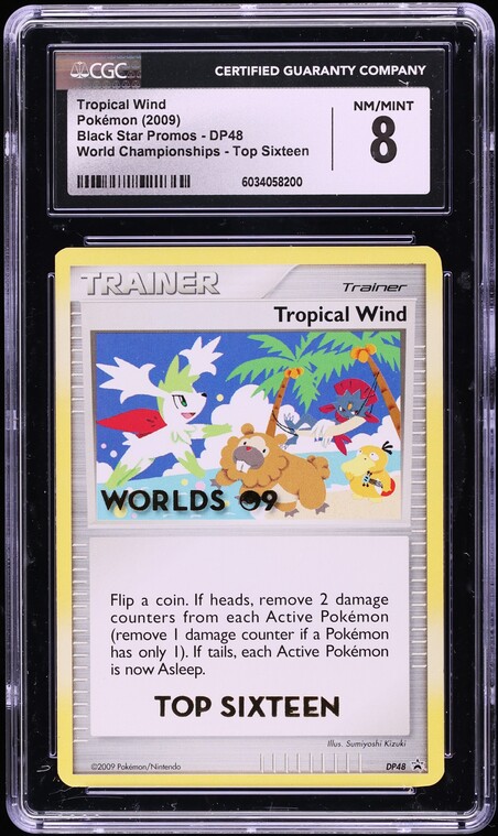 2009 Pokemon Diamond & Pearl Promos World Champs Top 16 Tropical Wind #DP48 CGC 8 NM-MT