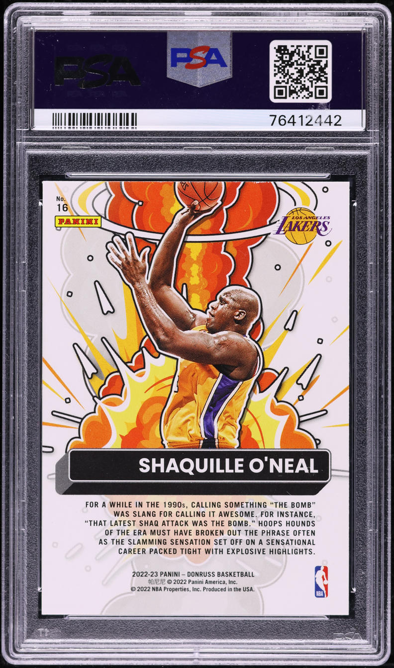 2022 Donruss Bomb Squad Shaquille O'Neal #16 PSA 10 GEM MINT