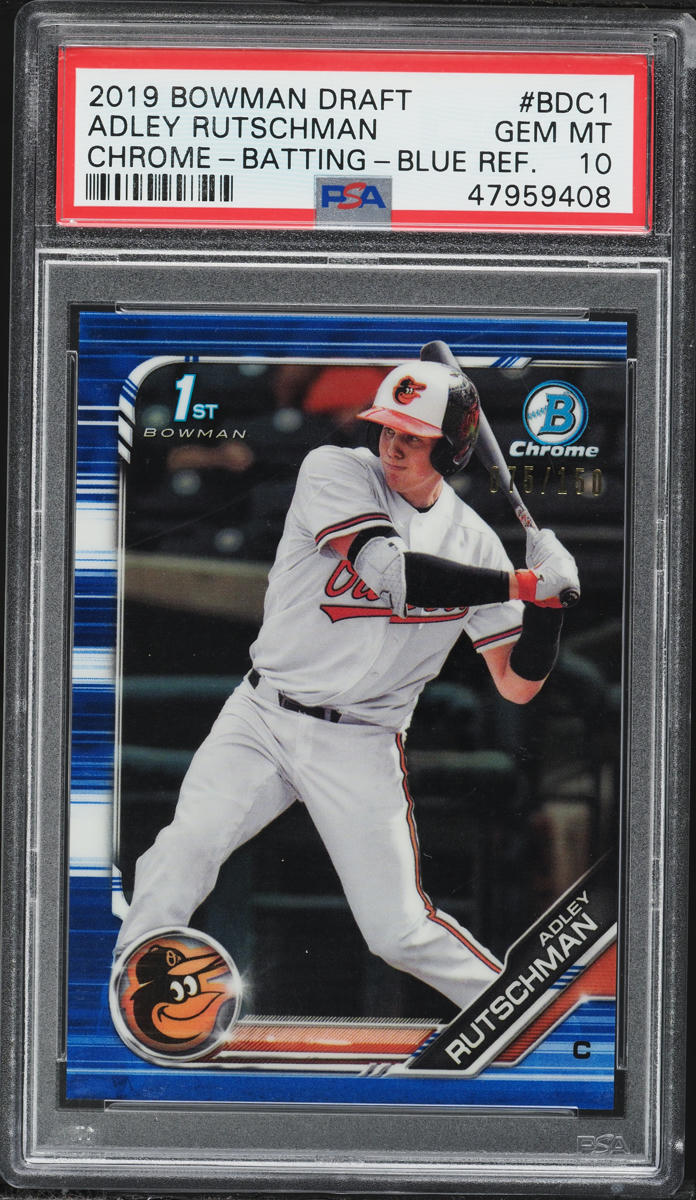 2019 Bowman Chrome Blue Refractor Adley Rutschman PROSPECT /150 #BDC1 PSA 10 GEM MINT
