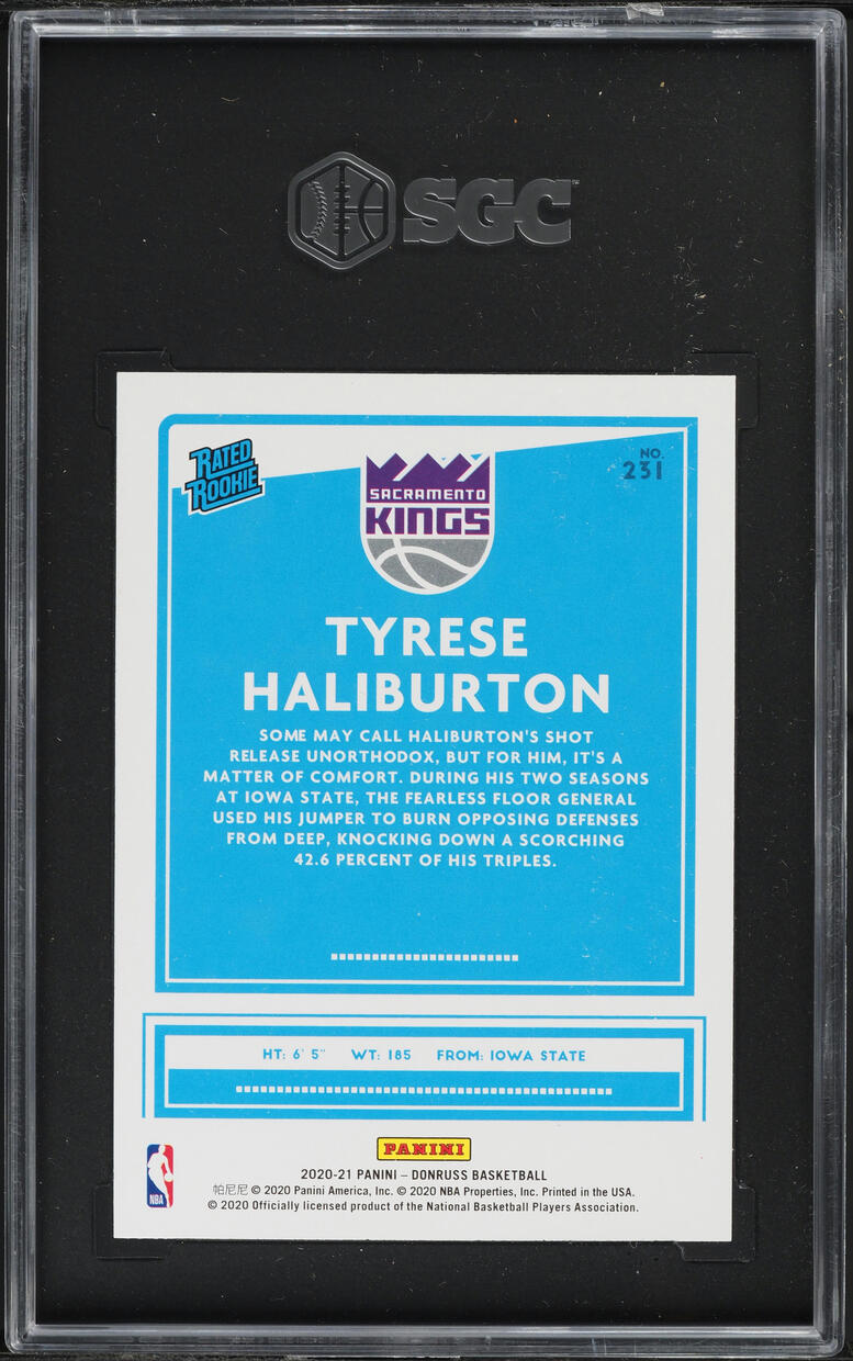 2020 Donruss Basketball Tyrese Haliburton ROOKIE #231 SGC 10 GEM MINT