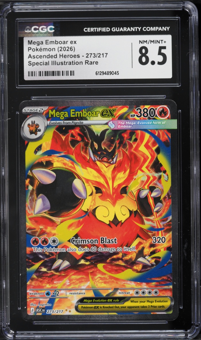 2026 Pokemon Mega Ascended Heroes SIR Mega Emboar ex #273 CGC 8.5 NM-MT+