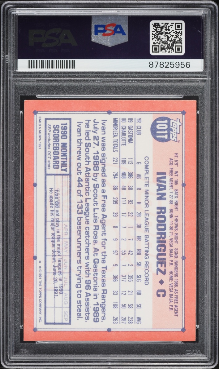 1991 Topps Traded Ivan Rodriguez ROOKIE #101T PSA 5 EX