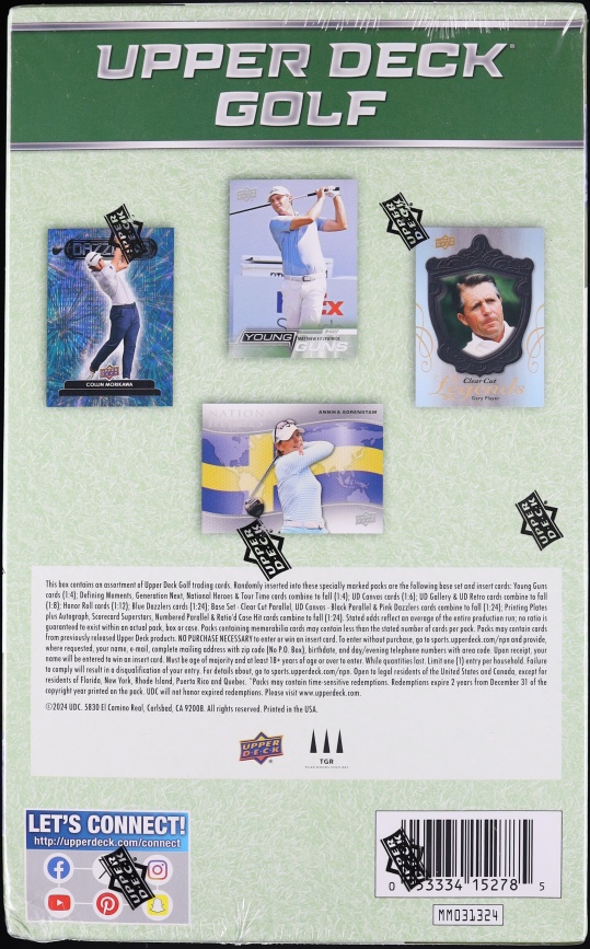 2024 Upper Deck Golf Sealed Hobby Box, 24ct Packs - Photo 2