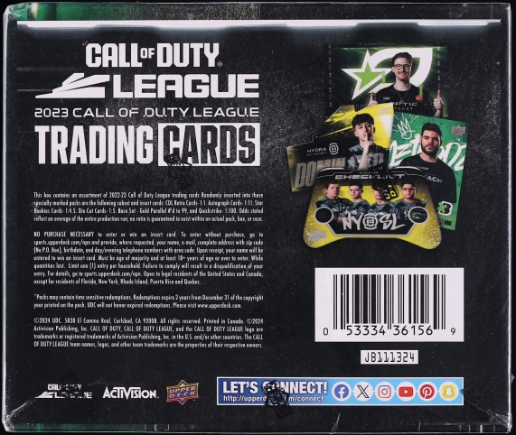 2023 Upper Deck Call Of Duty League Sealed Hobby Box, 10ct Packs - Photo 2