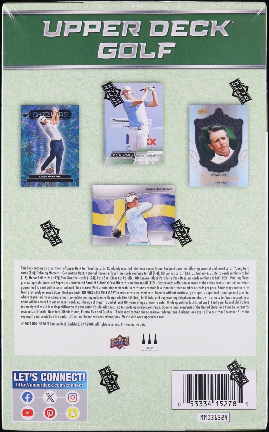 2024 Upper Deck Golf Sealed Hobby Box, 24ct Packs - Photo 2