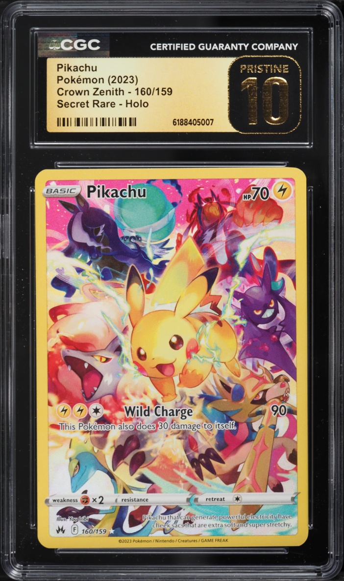 2023 Pokemon Sword & Shield Crown Zenith SEC Pikachu #160 CGC 10 PRISTINE