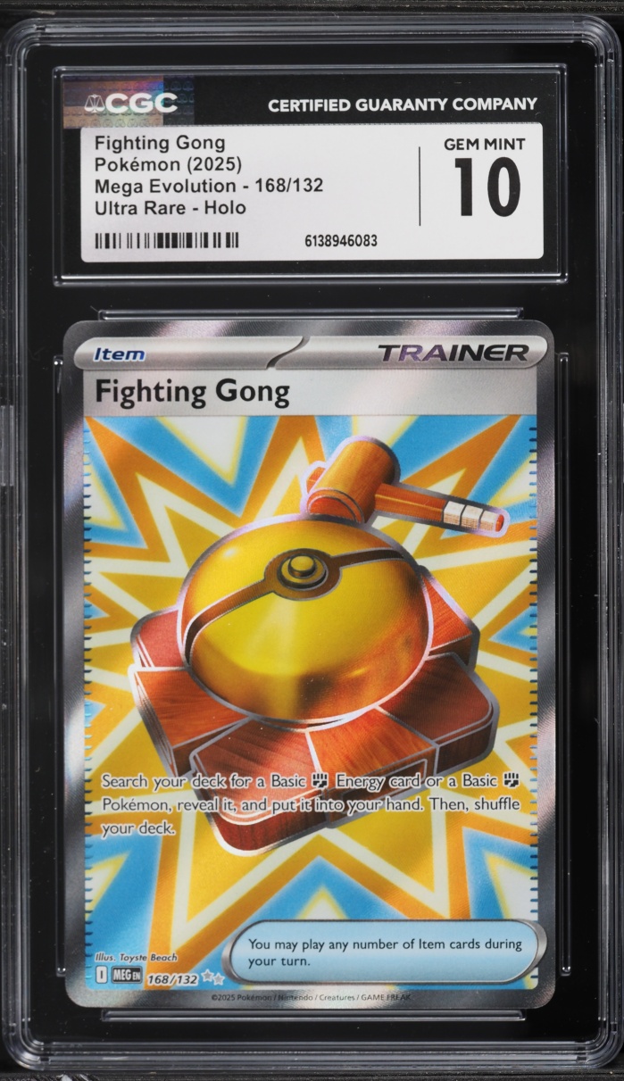 2025 Pokemon Mega Evolution Full Art Fighting Gong #168 CGC 10 GEM MINT