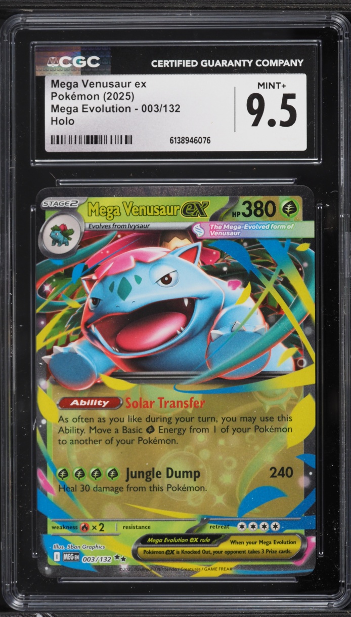 2025 Pokemon Mega Evolution Holo Mega Evolution Venusaur ex #3 CGC 9.5 MINT+