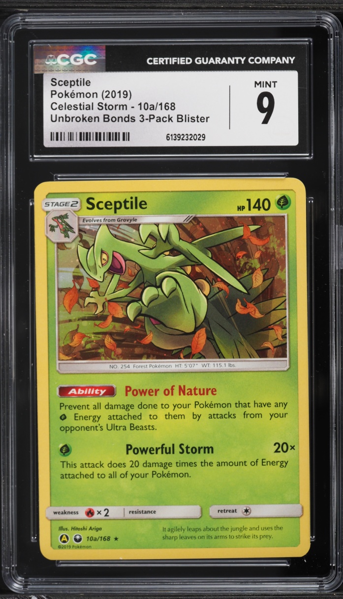 2019 Pokemon Sun & Moon Celestial Storm Unbroken Bonds Sceptile #10a CGC 9 MINT