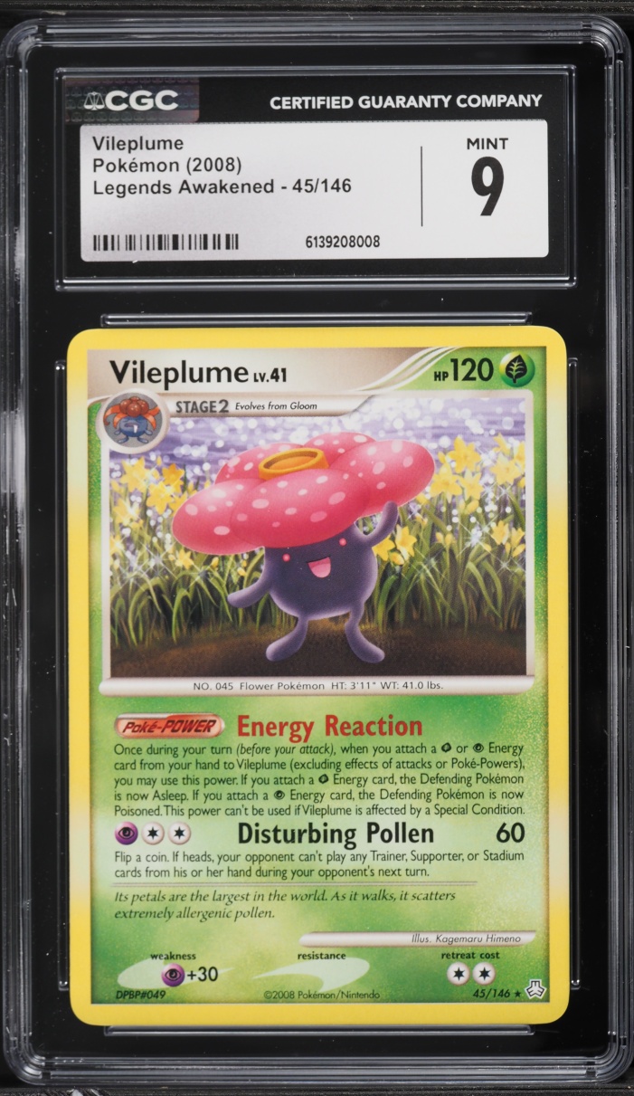2008 Pokemon Legends Awakened Vileplume #45 CGC 9 MINT
