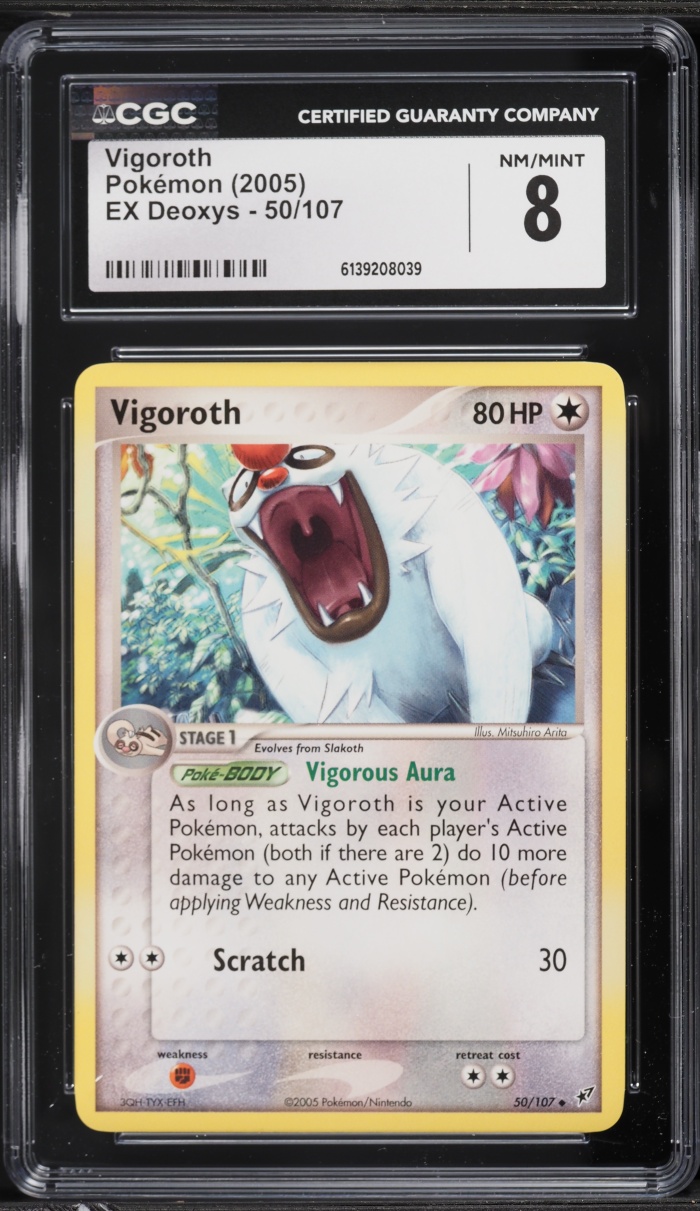 2005 Pokemon EX Deoxys Vigoroth #50 CGC 8 NM-MT