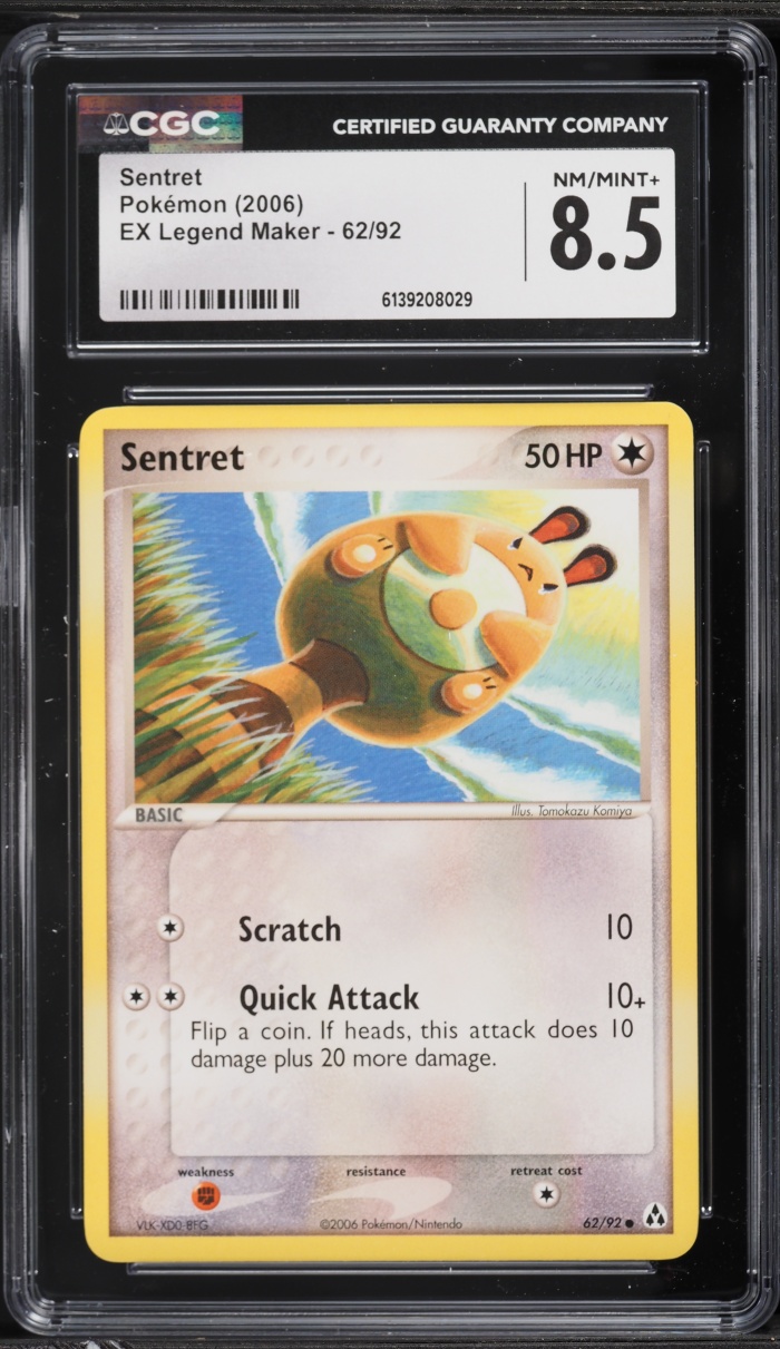 2006 Pokemon EX Legend Maker Sentret #62 CGC 8.5 NM-MT+