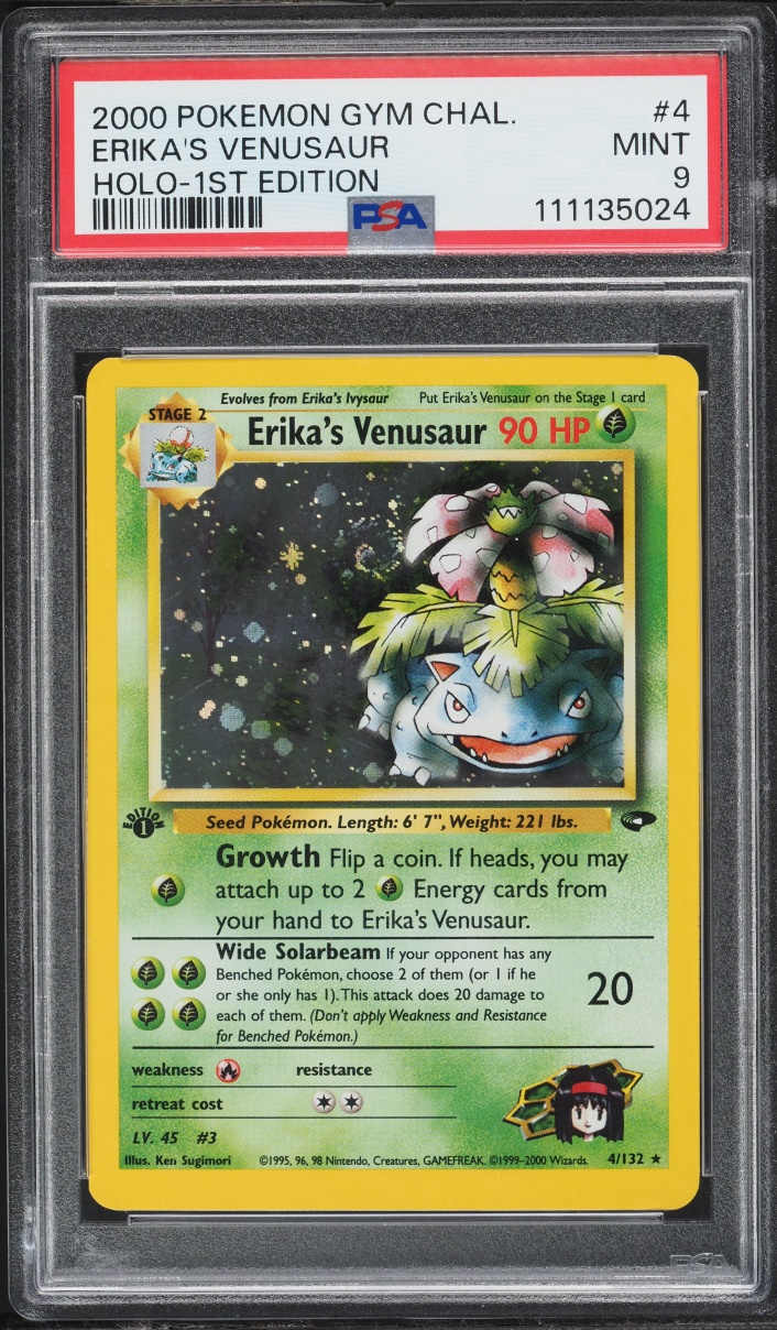 2000 Pokemon Gym Challenge 1st Edition Holo Erika's Venusaur #4 PSA 9 MINT