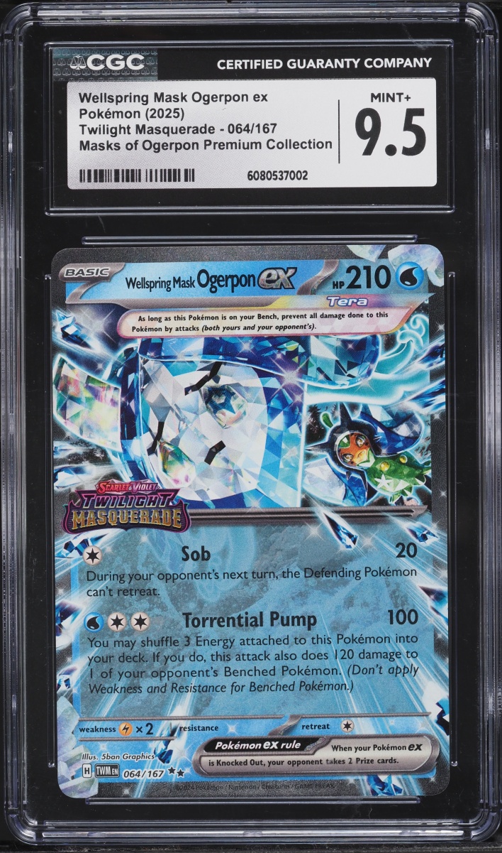 2025 Pokemon SV Twilight Masquerade Premium Wellspring Mask Ogerpon ex #064 CGC 9.5 MINT+
