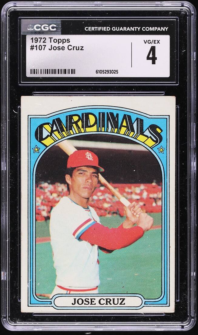 1972 Topps Jose Cruz #107 CGC 4 VGEX