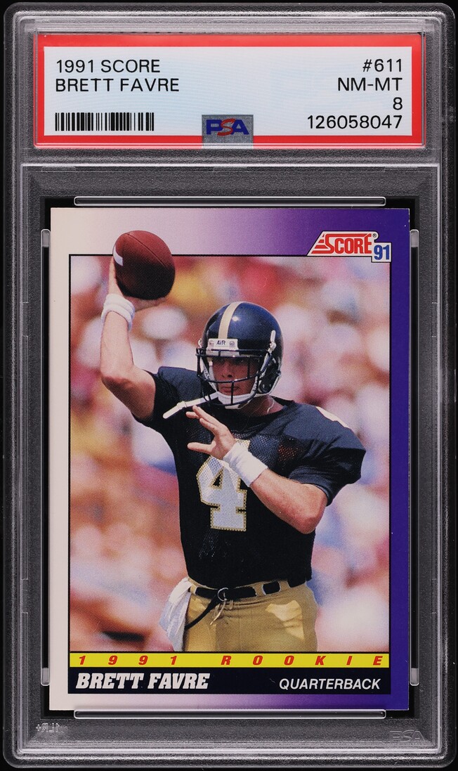 1991 Score Football Brett Favre ROOKIE #611 PSA 8 NM-MT
