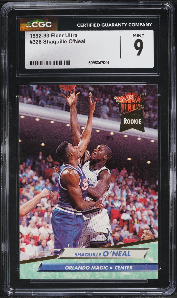 1992 Ultra Basketball Shaquille O'Neal ROOKIE #328 CGC 9 MINT