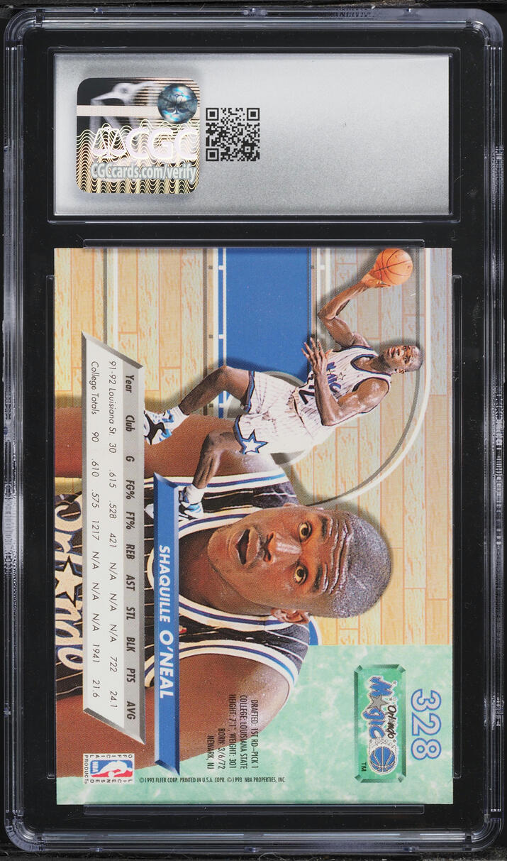 1992 Ultra Basketball Shaquille O'Neal ROOKIE #328 CGC 9 MINT