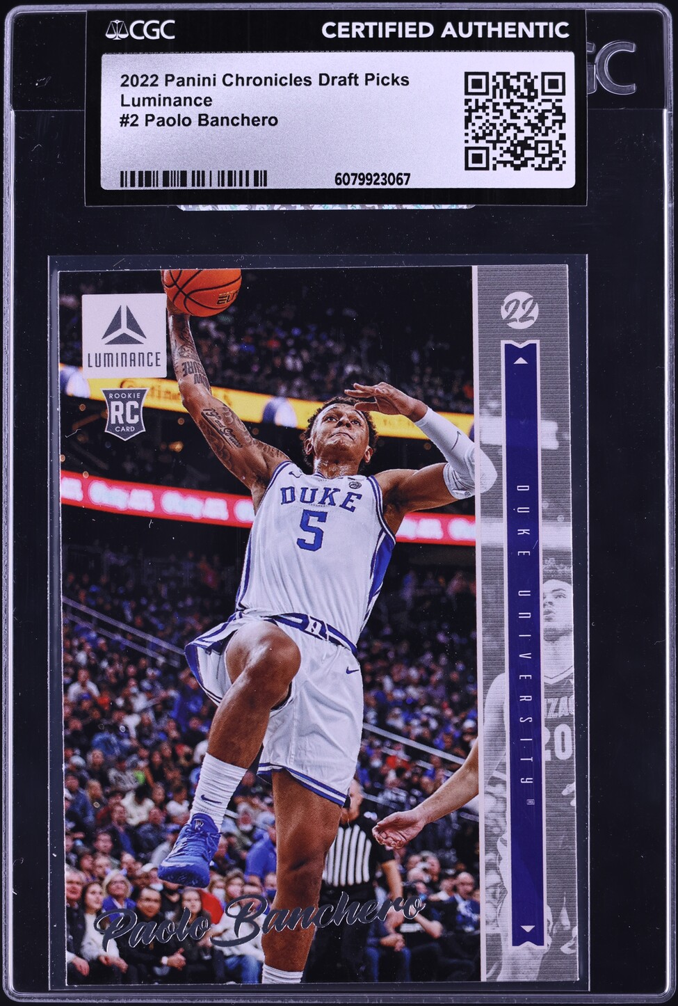 2022 Panini Chronicles Draft Picks Luminance Paolo Banchero ROOKIE #2 CGC AUTH