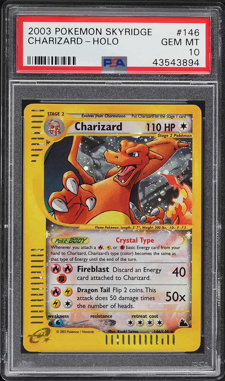 2003 Pokemon Skyridge Holo Crystal Charizard #146 PSA 10 GEM MINT