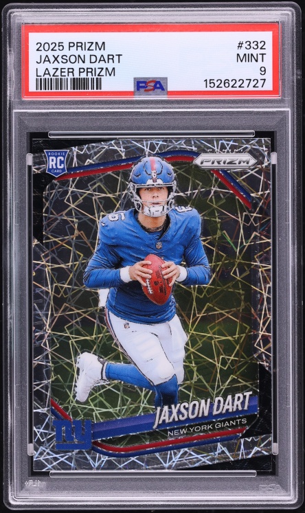 2025 Panini Prizm Lazer Jaxson Dart ROOKIE #332 PSA 9 MINT
