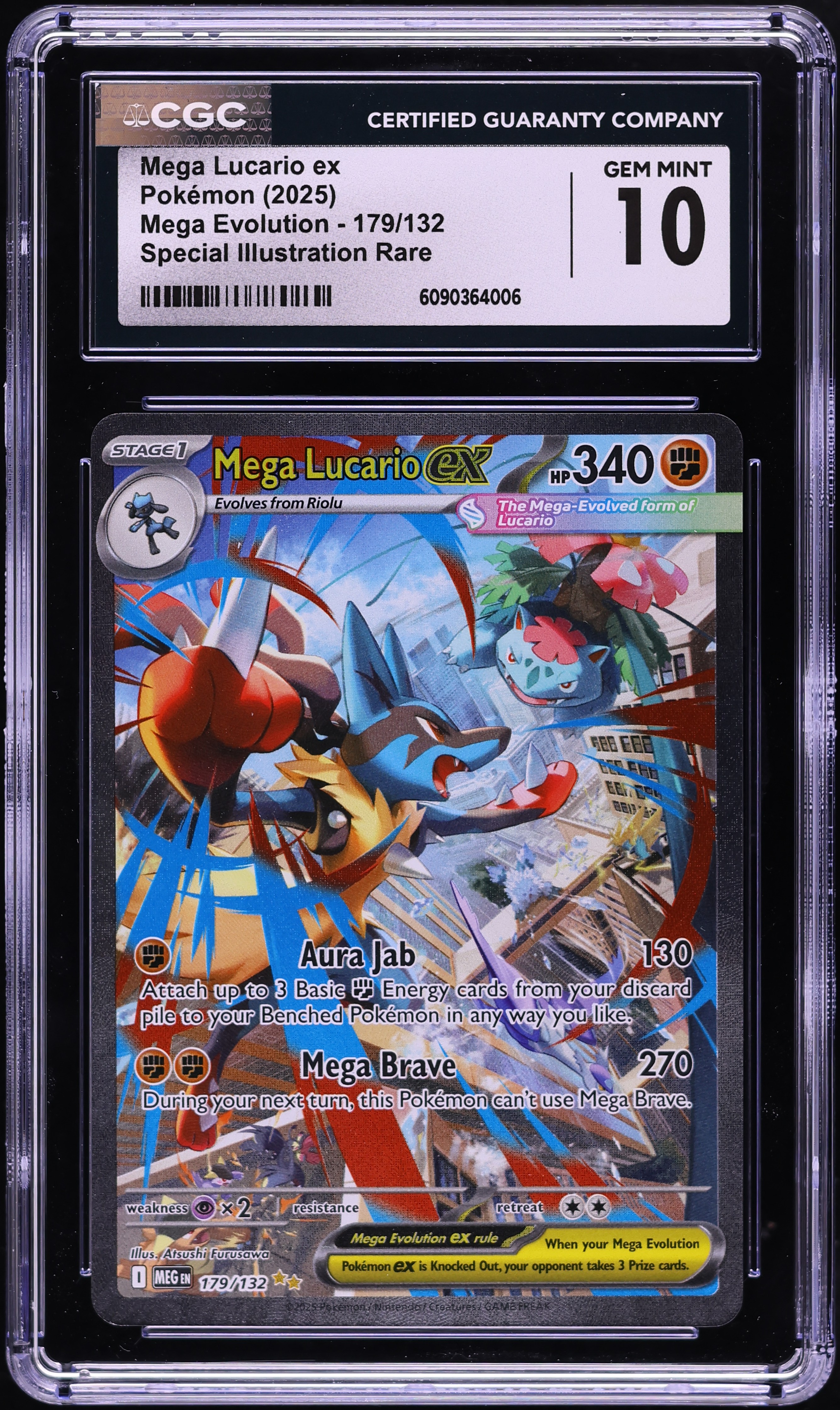 2025 Pokemon Mega Evolution SIR Mega Lucario ex #179 CGC 10 GEM MINT