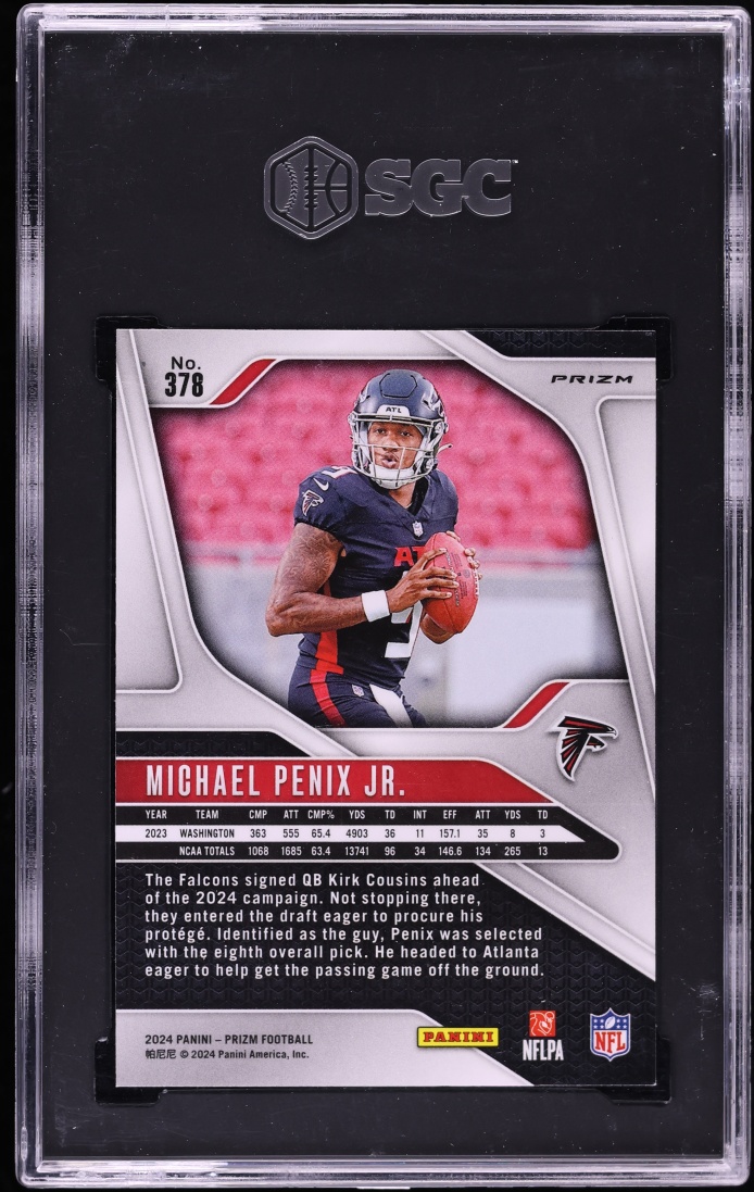 2024 Panini Prizm Pink Michael Penix Jr. ROOKIE #378 SGC 9.5 MINT+