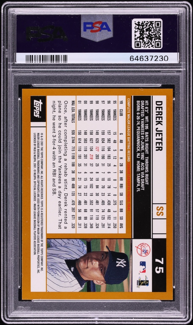 2002 Topps Home Team Advantage Derek Jeter #75 PSA 10 GEM MINT