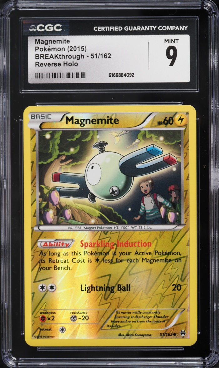 2015 Pokemon XY BREAKthrough Reverse Holo Magnemite #51 CGC 9 MINT
