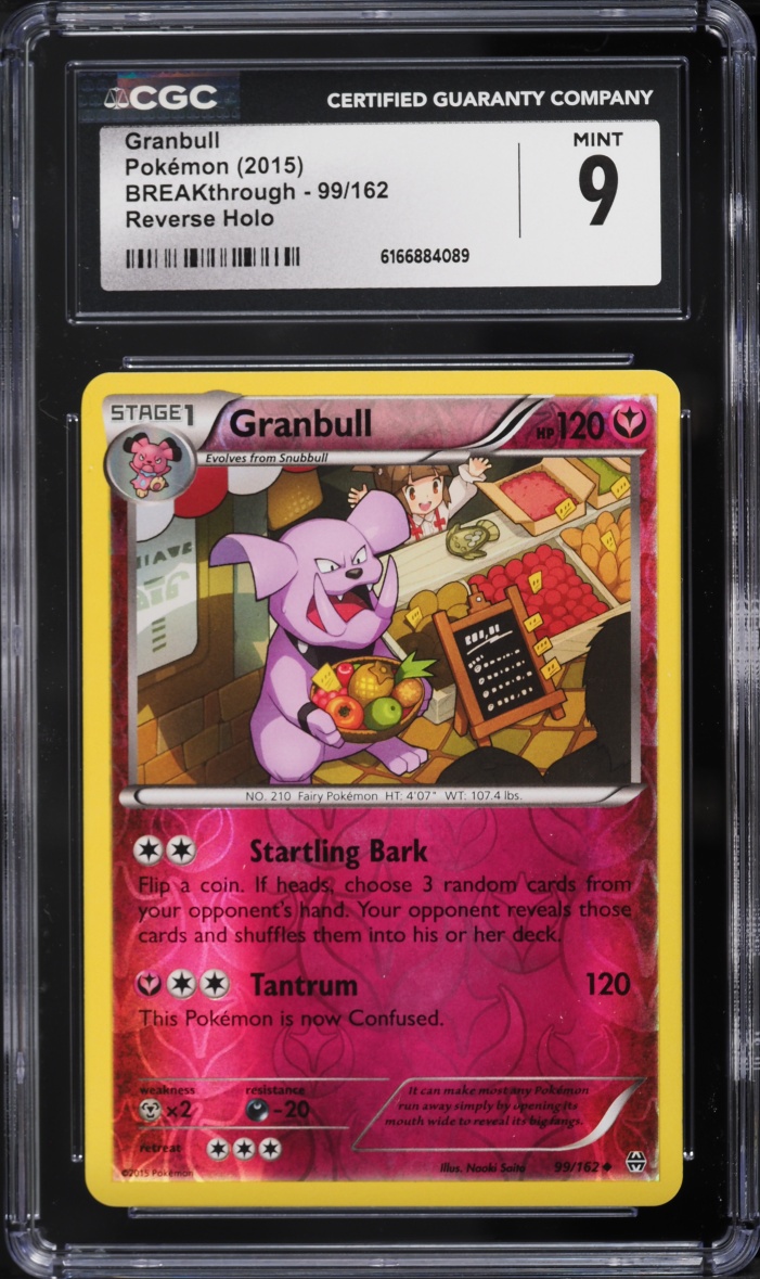 2015 Pokemon XY BREAKthrough Reverse Holo Granbull #99 CGC 9 MINT