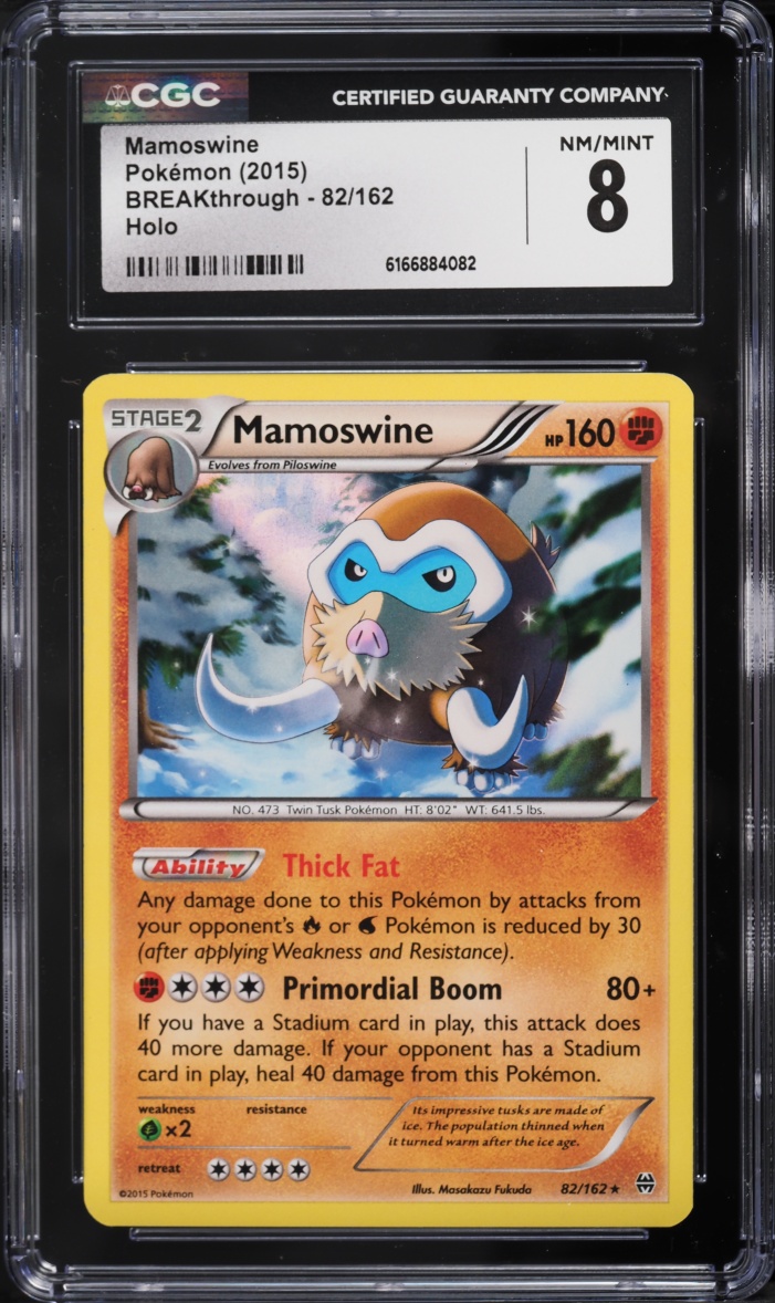 2015 Pokemon XY BREAKthrough Holo Mamoswine #82 CGC 8 NM-MT