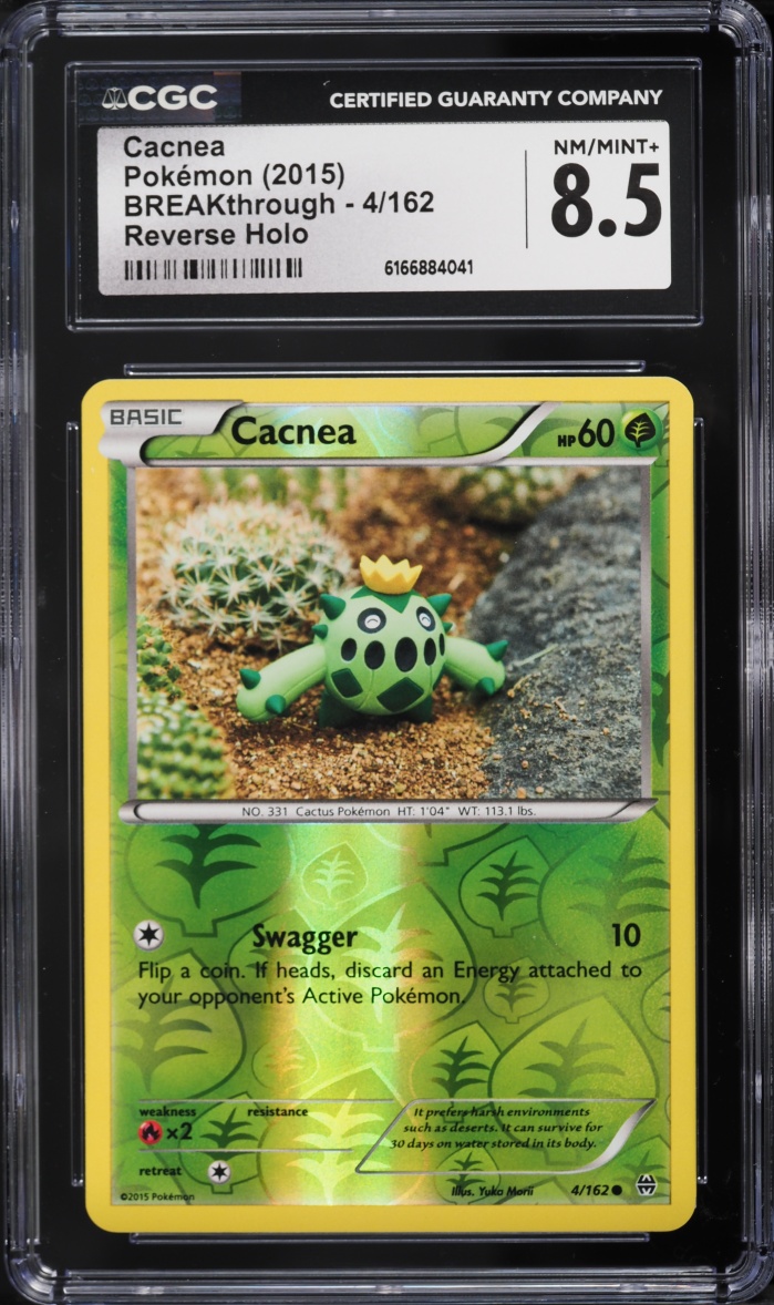 2015 Pokemon XY BREAKthrough Reverse Holo Cacnea #4 CGC 8.5 NM-MT+