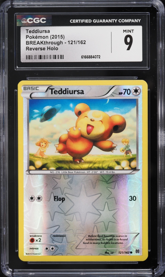 2015 Pokemon XY BREAKthrough Reverse Holo Teddiursa #121 CGC 9 MINT