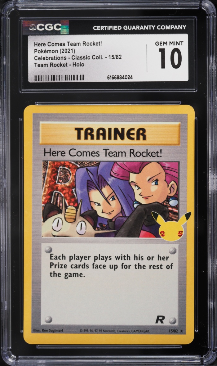 2021 Pokemon Sword & Shield Celebrations Classic Holo Here Comes Team Rocket! #15 CGC 10 GEM