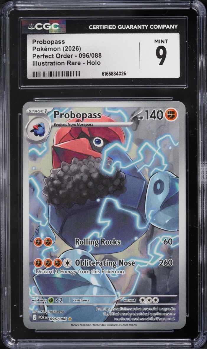 2026 Pokemon Mega Evolution Perfect Order IR Probopass #96 CGC 9 MINT