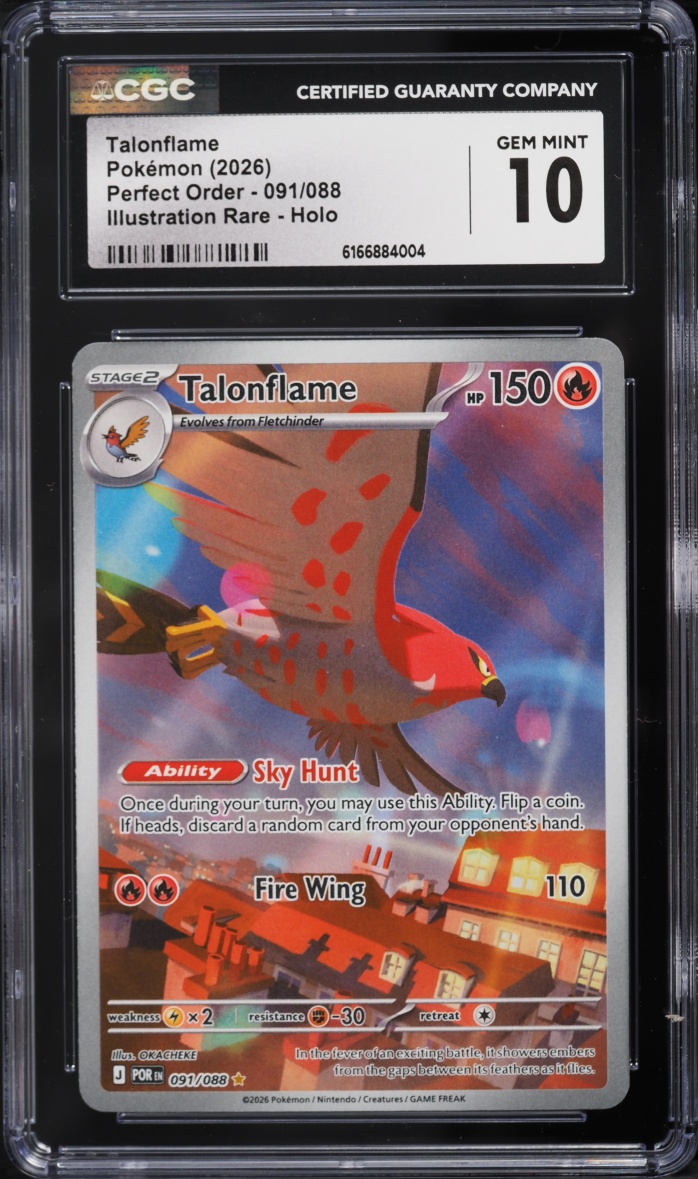 2026 Pokemon Mega Evolution Perfect Order IR Talonflame #91 CGC 10 GEM MINT