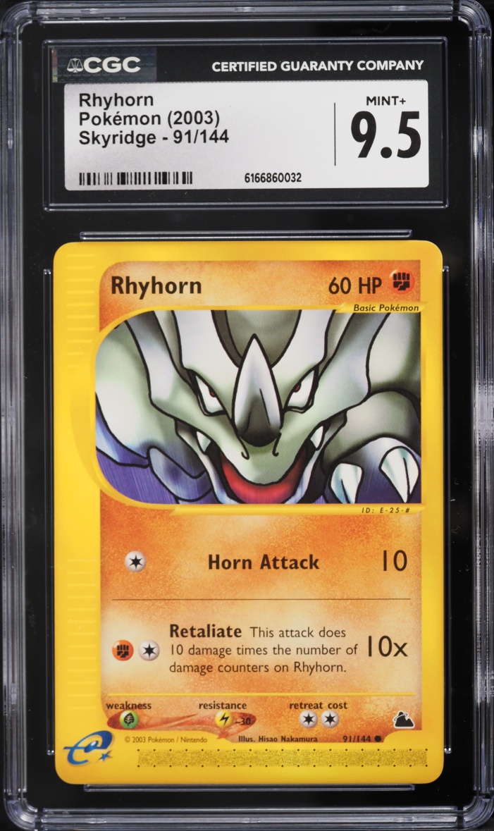2003 Pokemon Skyridge Rhyhorn #91 CGC 9.5 MINT+