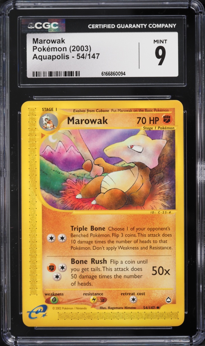 2003 Pokemon Aquapolis Marowak #54 CGC 9 MINT