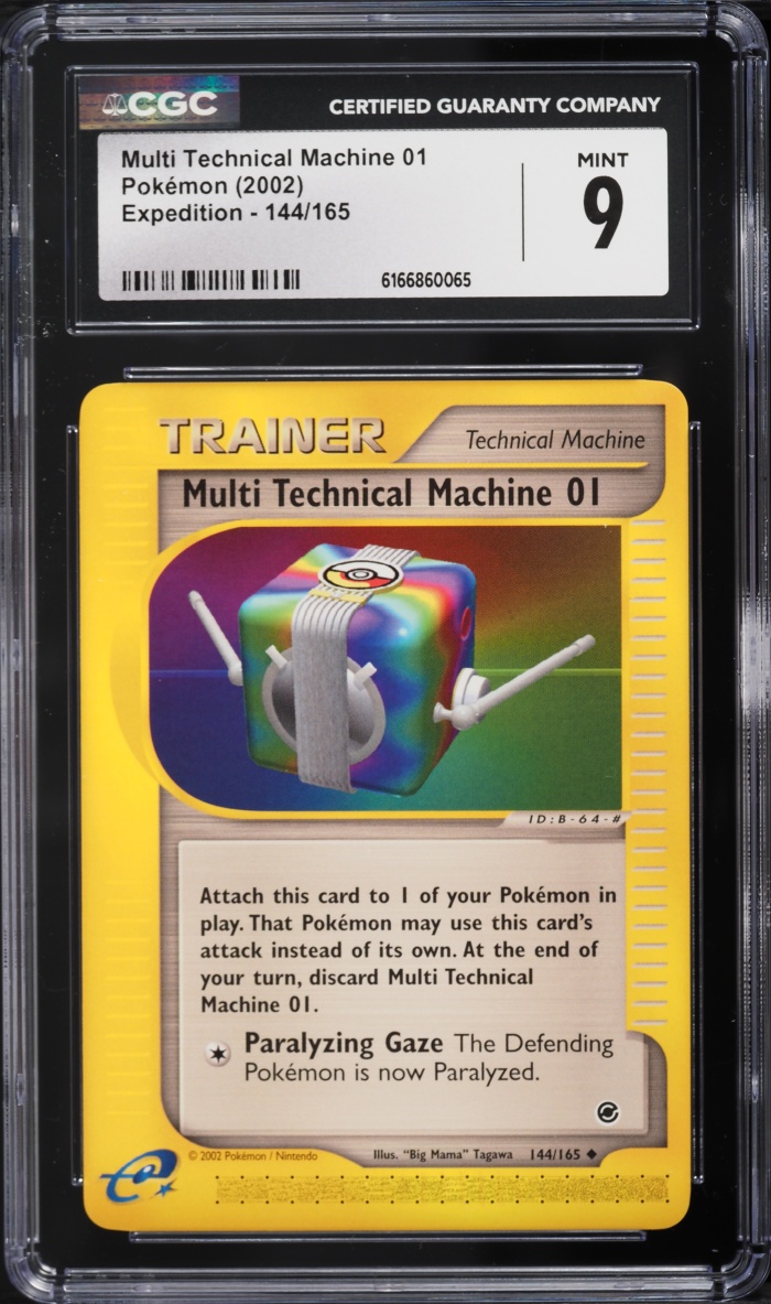 2002 Pokemon Expedition Multi Technical Machine 01 #144 CGC 9 MINT