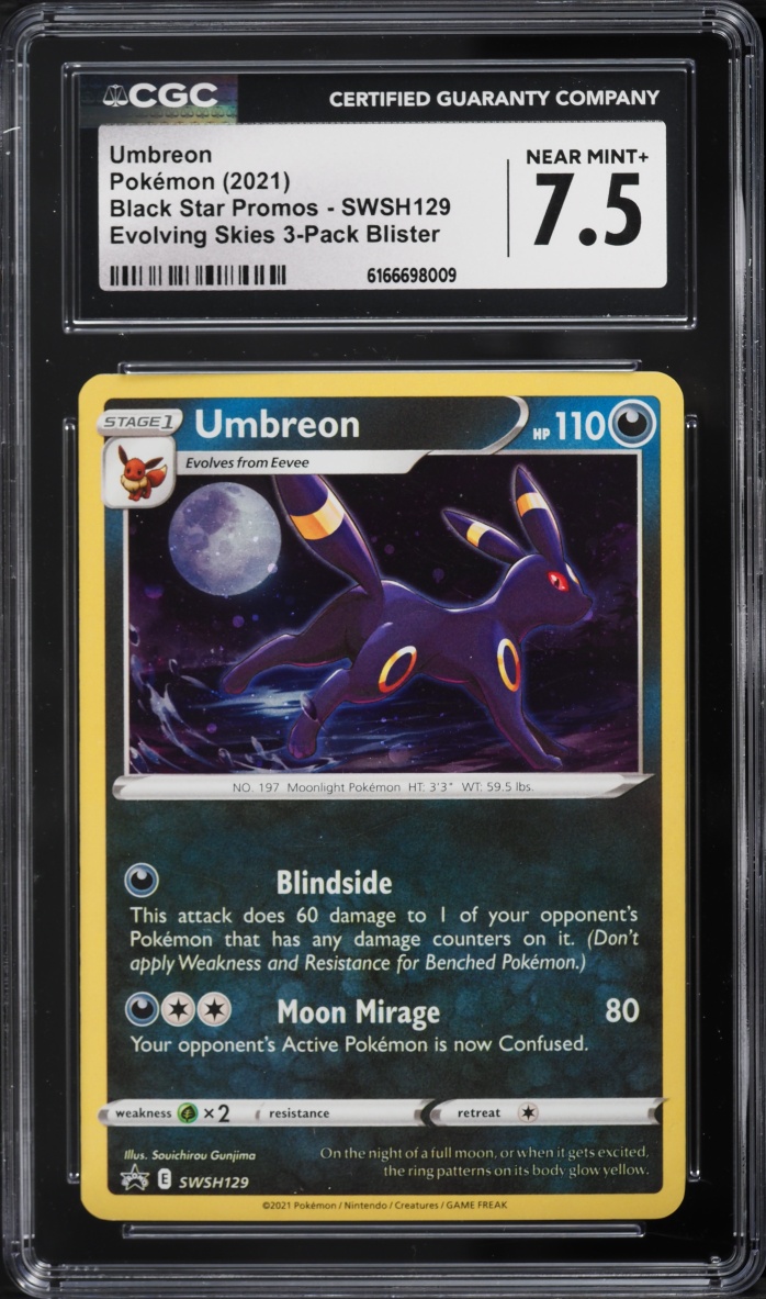 2021 Pokemon Sword & Shield Promo Evolving Skies Umbreon #SWSH129 CGC 7.5 NRMT+