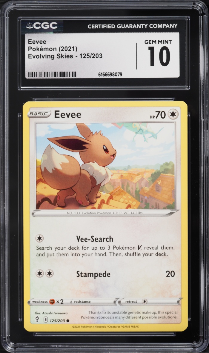 2021 Pokemon Sword & Shield Evolving Skies Eevee #125 CGC 10 GEM MINT
