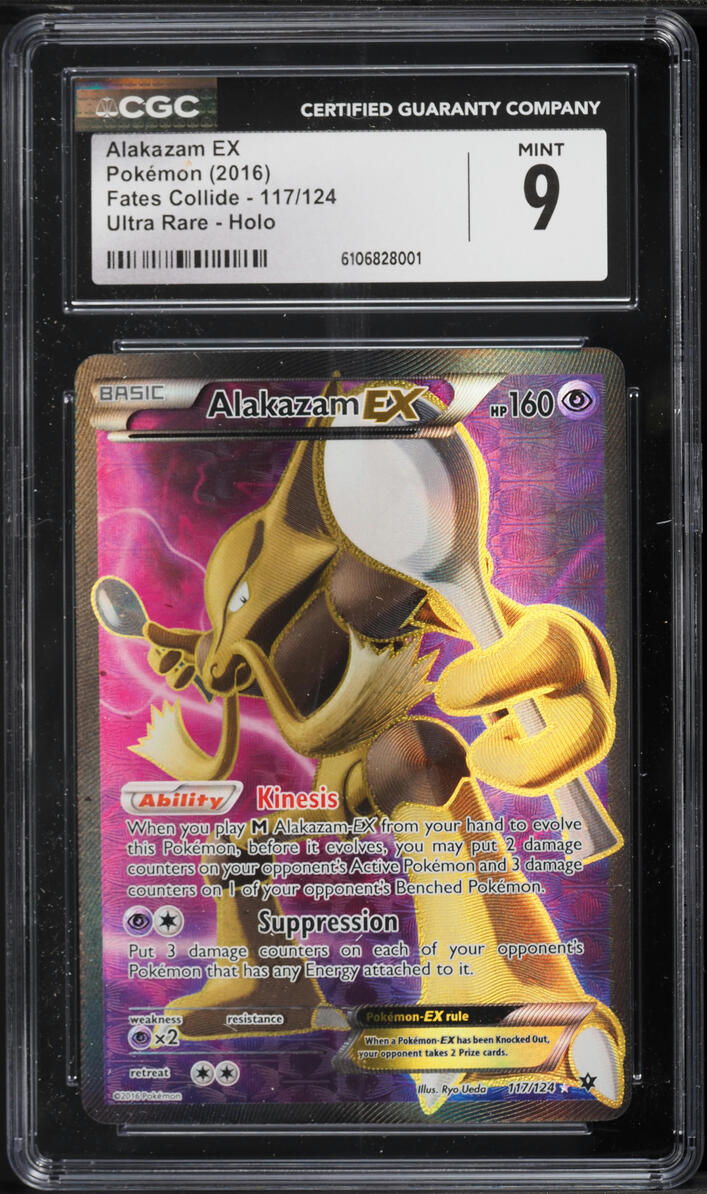 2016 Pokemon XY Fates Collide Full Art Alakazam EX #117 CGC 9 MINT