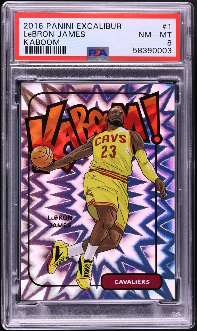 2016 Panini Excalibur Kaboom! LeBron James #1 PSA 8 NM-MT