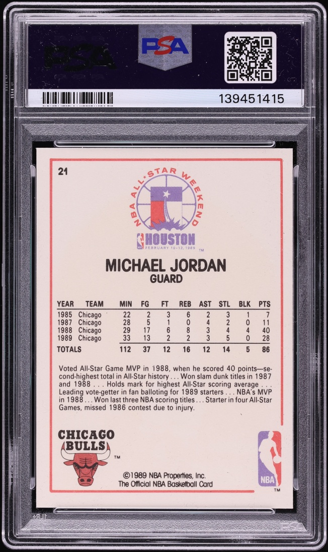 1989 Hoops All Star Michael Jordan #21 PSA 10 GEM MINT
