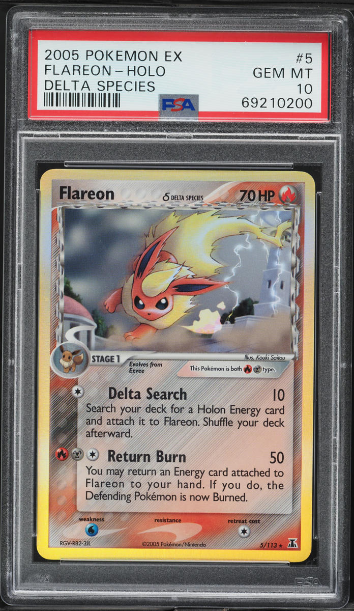 2005 Pokemon EX Delta Species Holo Flareon #5 PSA 10 GEM MINT