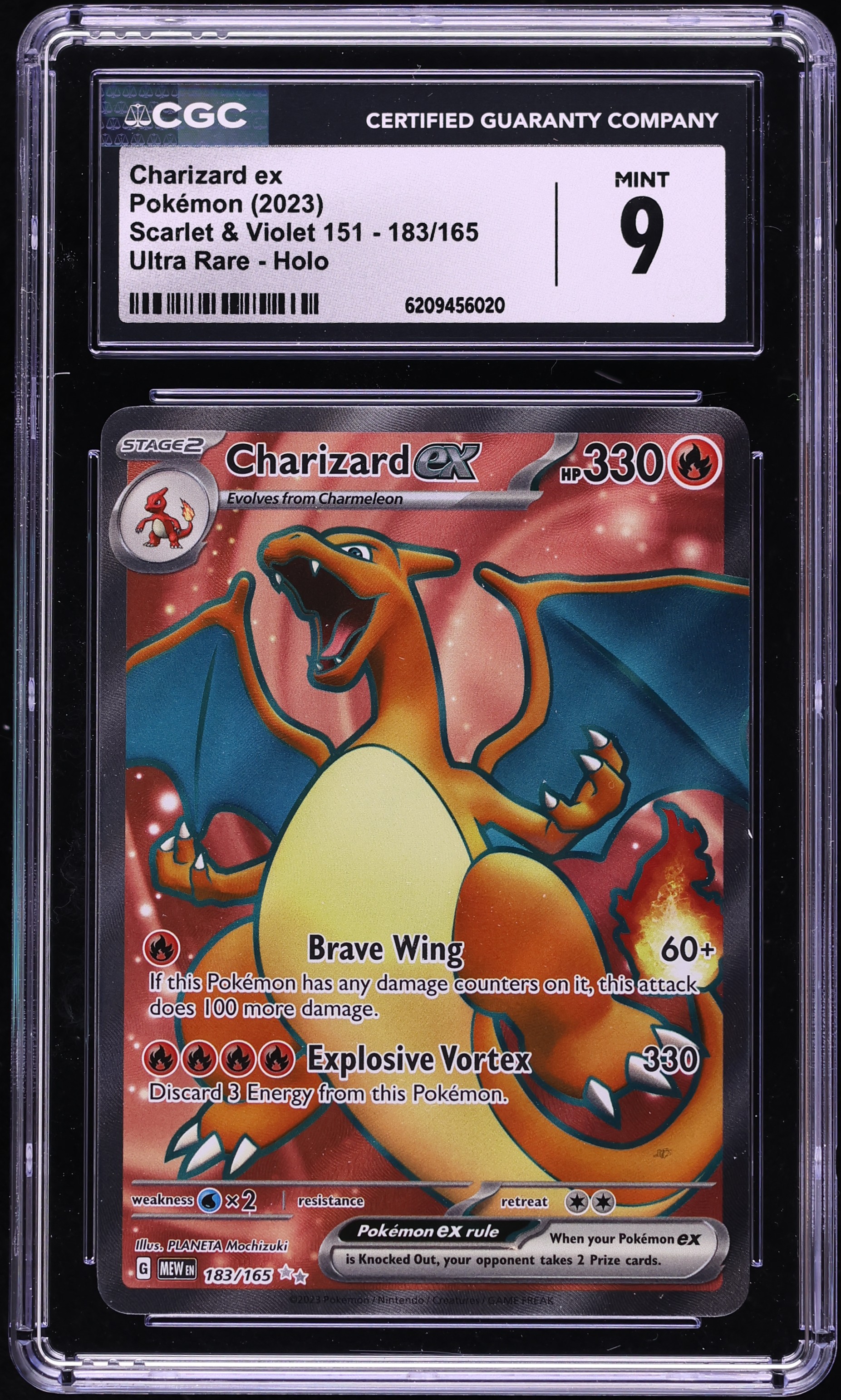 2023 Pokemon Scarlet & Violet 151 Full Art Charizard EX #183 CGC 9 MINT