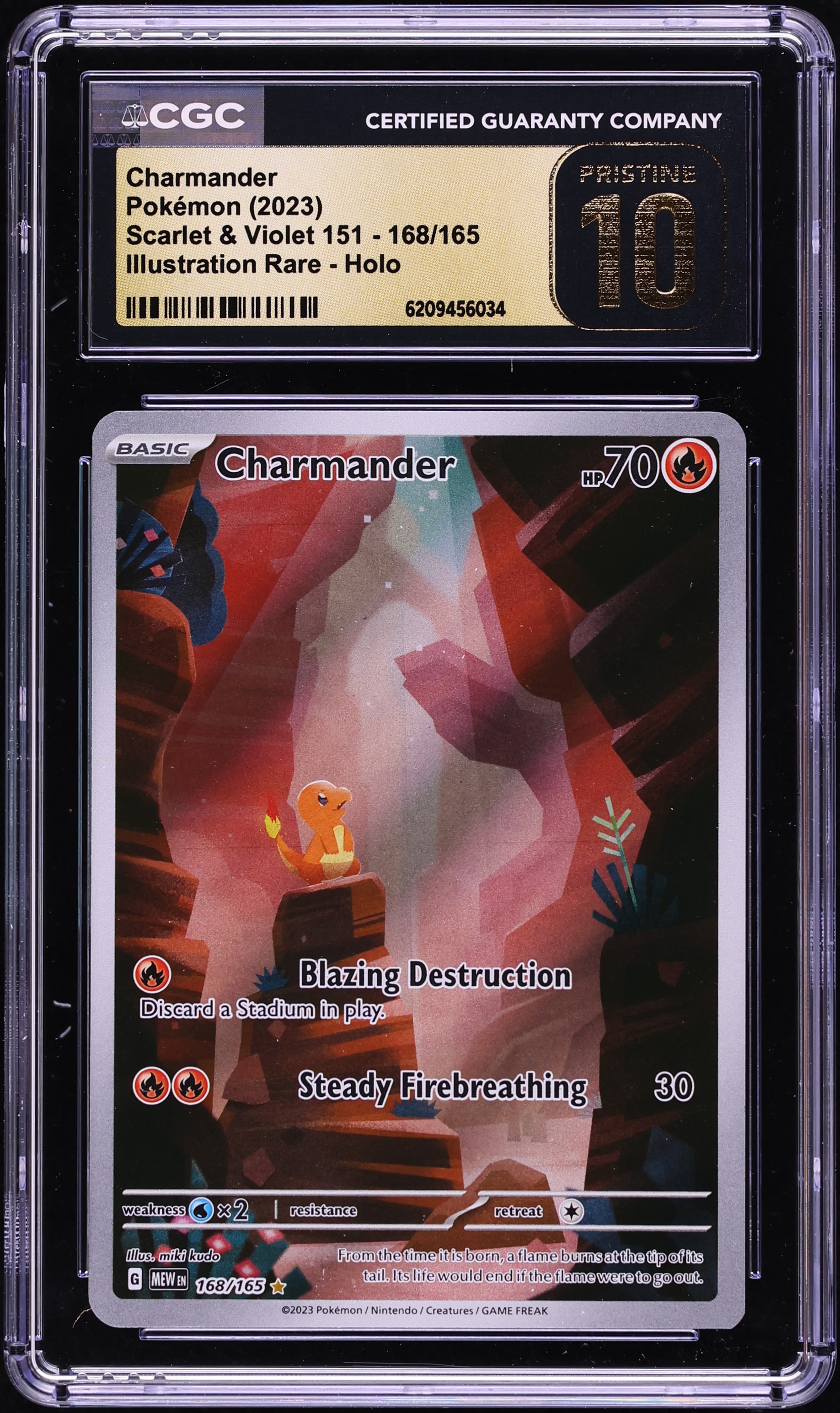 2023 Pokemon Scarlet & Violet 151 IR Charmander #168 CGC 10 PRISTINE