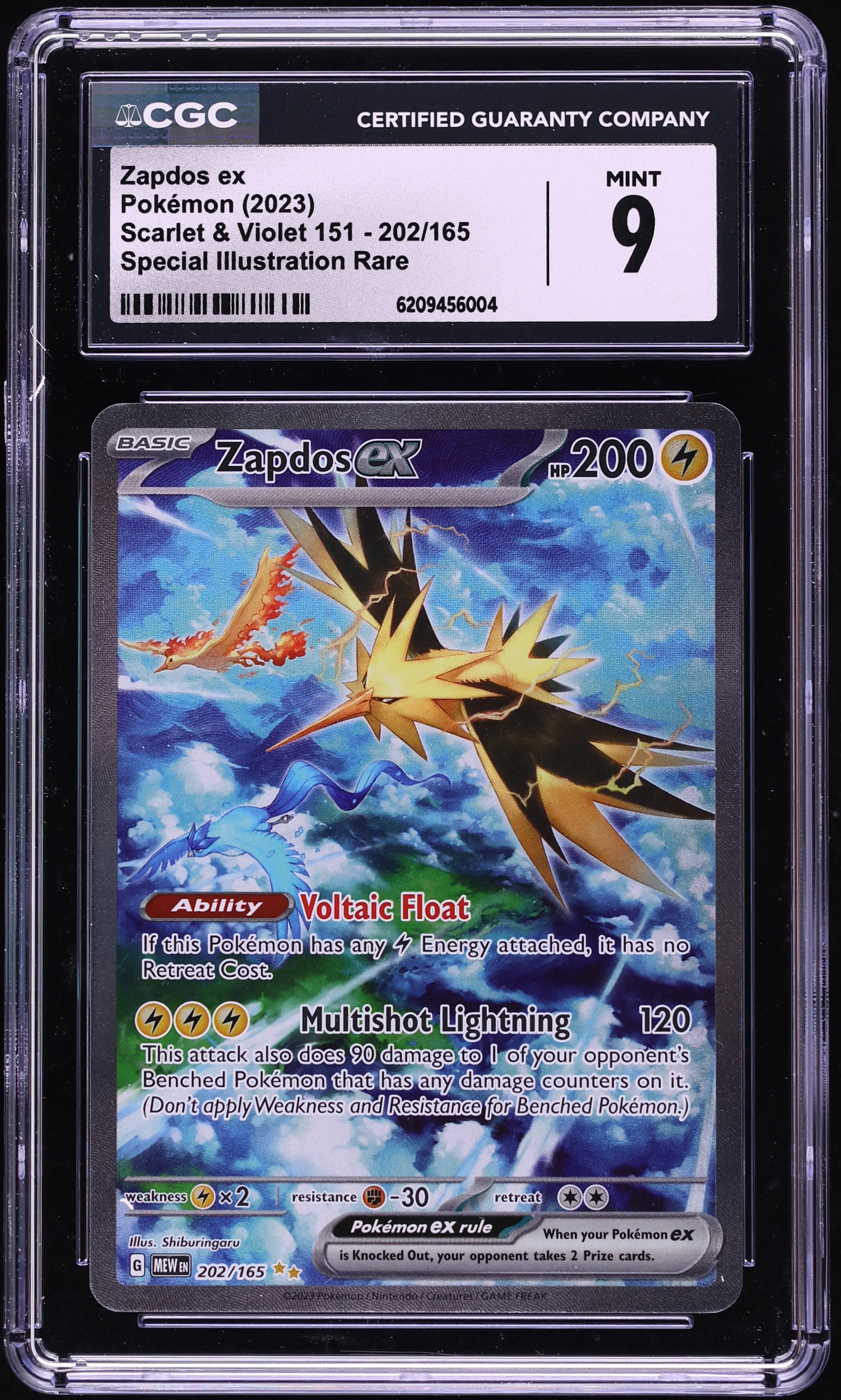 2023 Pokemon Scarlet & Violet 151 SIR Zapdos EX #202 CGC 9 MINT